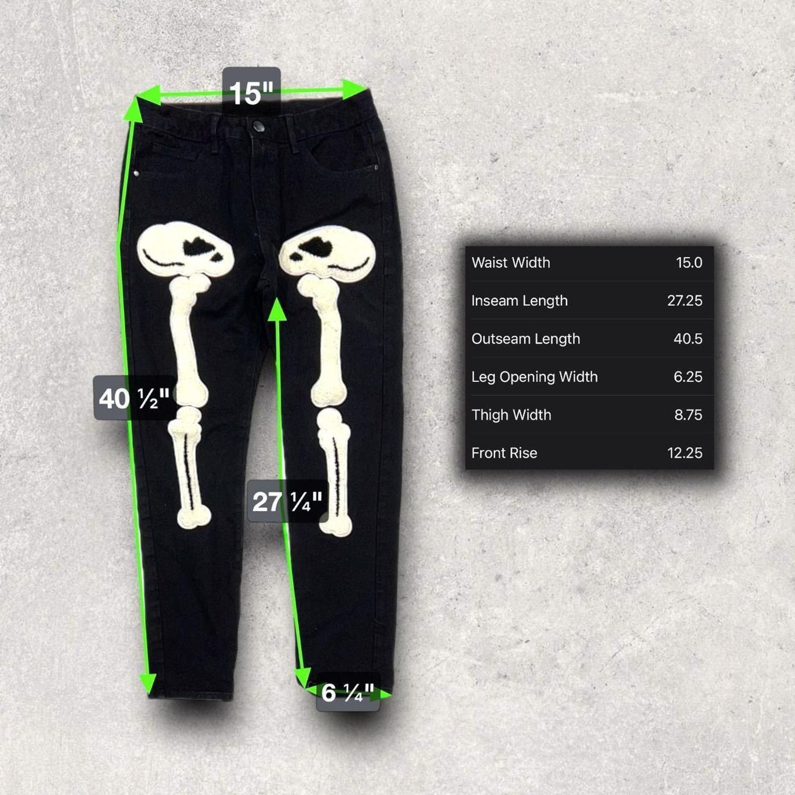 Other Skull Slim Skeleton Print Black & White Pants Size US 32 / EU 48 - 5 Thumbnail