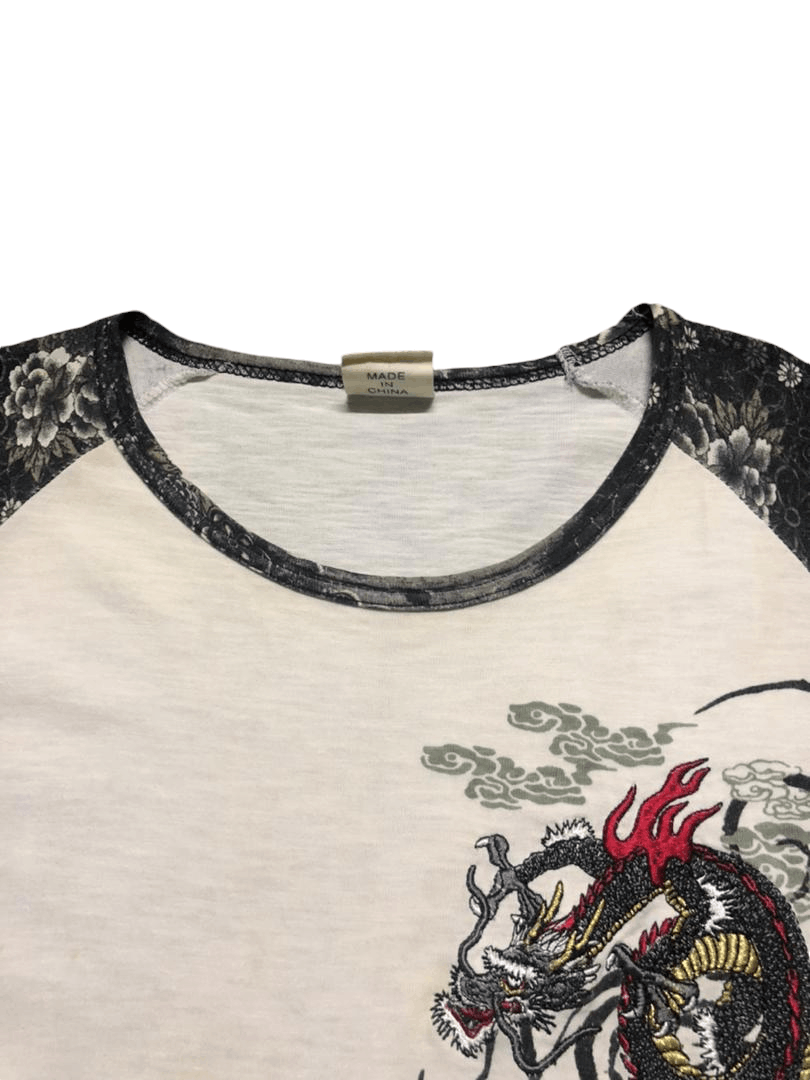 Japanese Brand Sukajan T-shirt Dragon Over Print Shirt Sleeve Tee Size US L / EU 52-54 / 3 - 3 Thumbnail