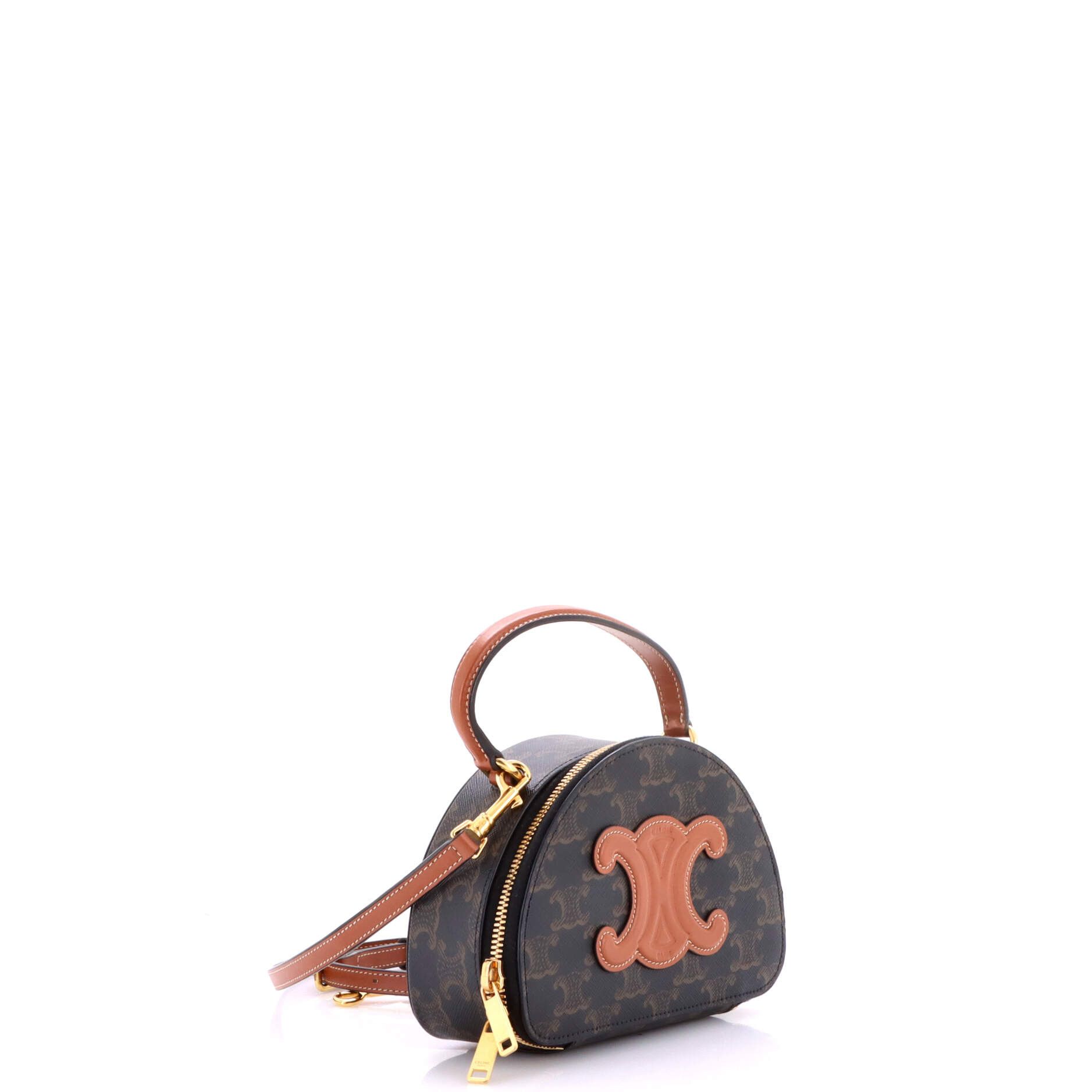 Celine Half moon case triomphe coated canvas with leather Size ONE SIZE - 1 Thumbnail