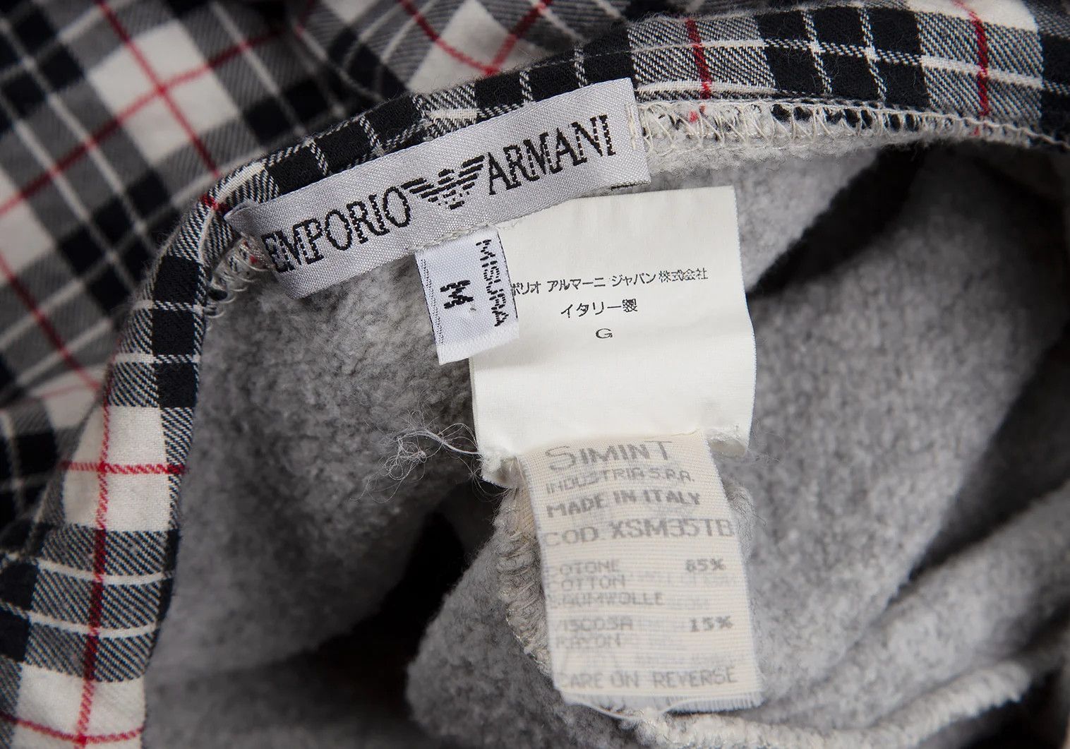 Emporio Armani Cotton Rayon Back Print Zip-Up Hoodie Off White M Size US M / EU 48-50 / 2 - 19 Thumbnail