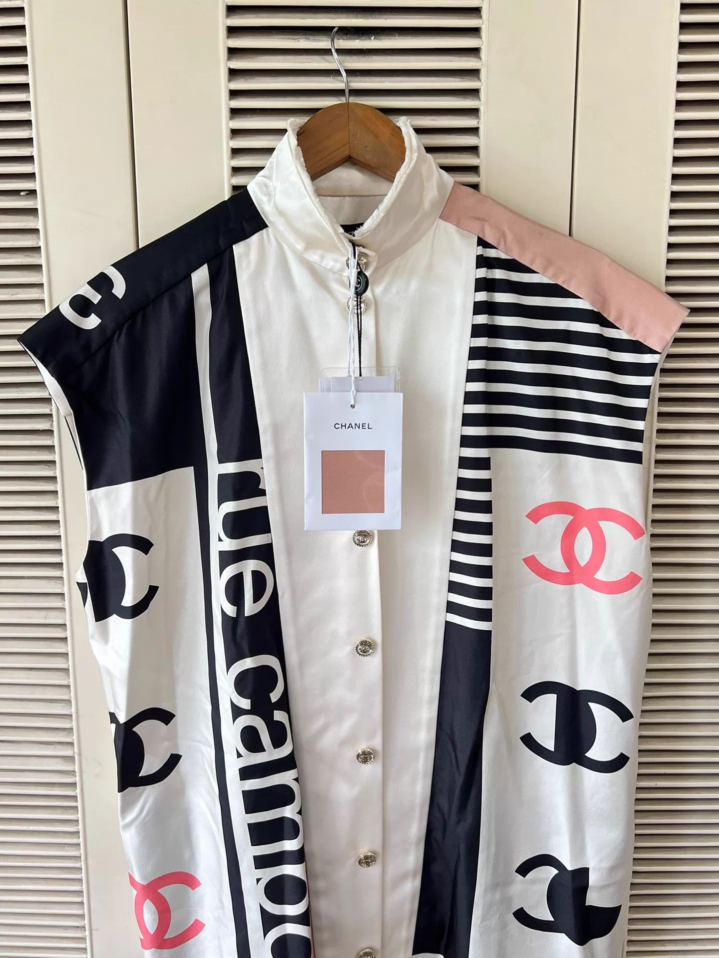 Chanel CHANEL Color Blocked Logo Sleeveless Shirt 38 Size S / US 4 / IT 40 - 3 Thumbnail