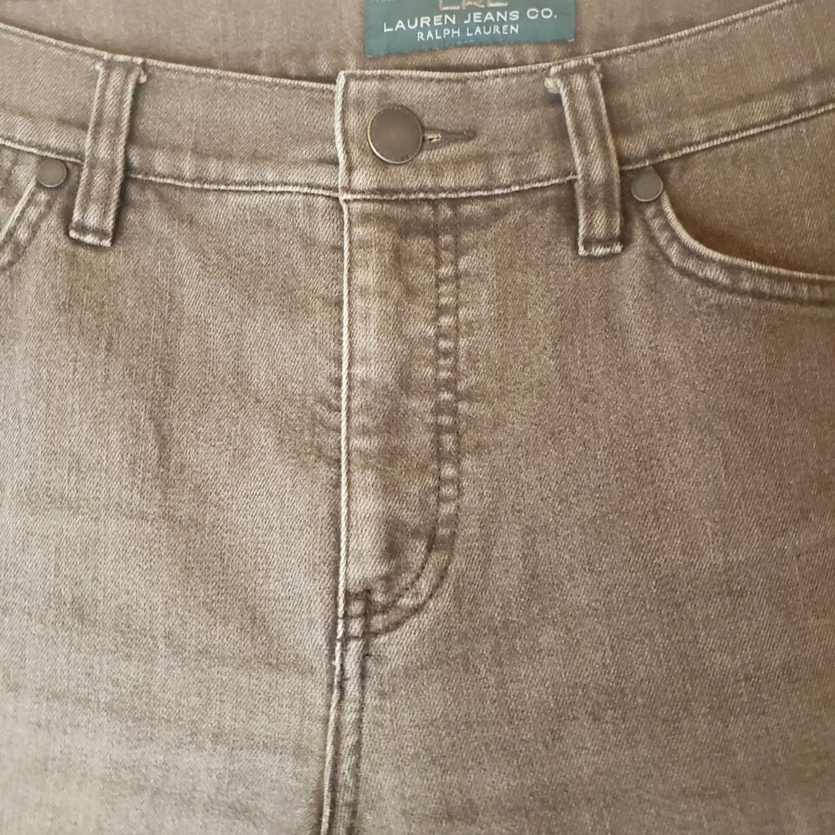 Ralph Lauren Lauren Jean Co. Jeans Brown Denim 30x30 5-Pocket Zip Button Logo Classic Straight Womens Size 4 Distressed No N/A Size 27" / US 4 / IT 40 - 6 Thumbnail