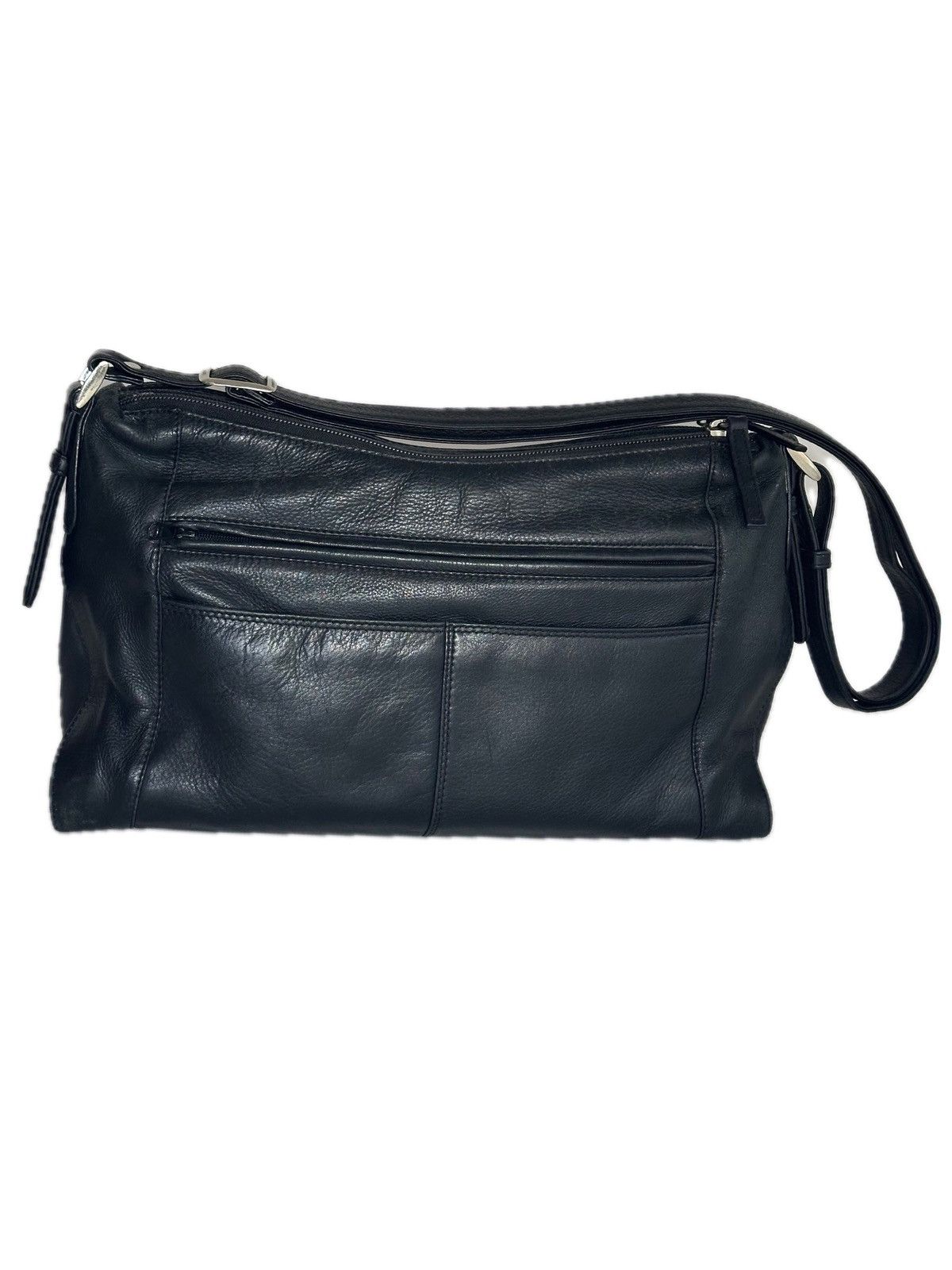 Vintage Derek Alexander Top Zip 3 Pocket Black Leather Crossbody Bag Size ONE SIZE - 2 Thumbnail