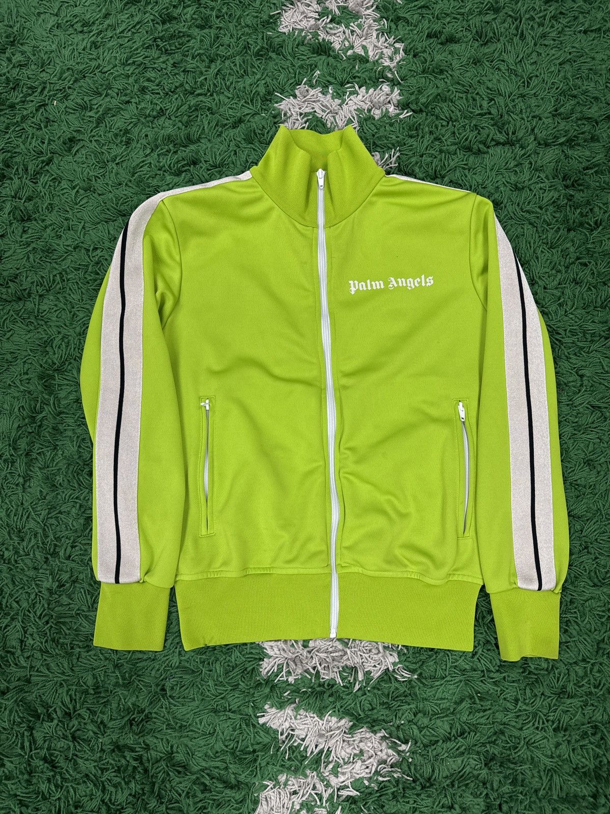image of Palm Angels Track Jacket Lime in Lime Green, Men's (Size Small)