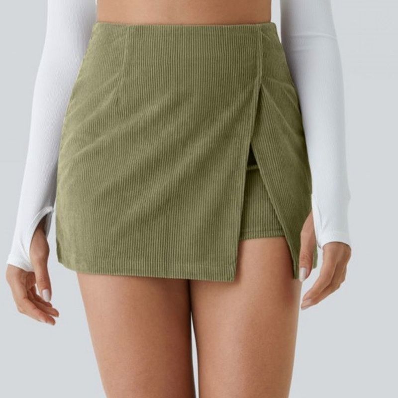 Other Halara AuraCord HighRise Corduroy Mini Skirt Boa Green M NWT Size 29" - 5 Thumbnail