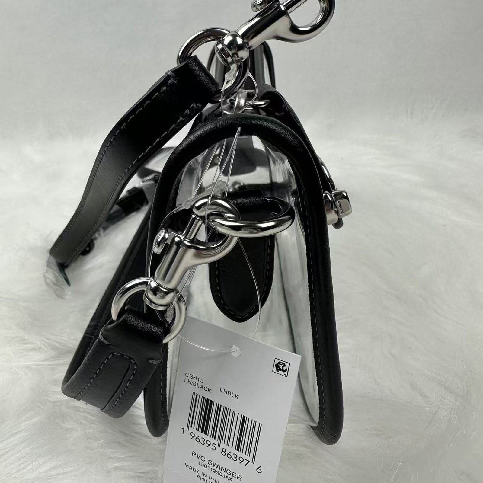 Coach Coach Stadium Swinger Clear Shoulder/Crossbody Silver/Black Size ONE SIZE - 5 Thumbnail