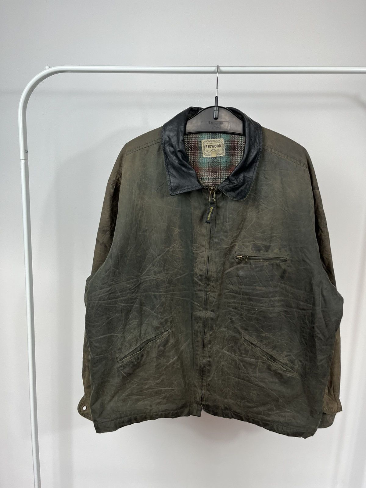Other Vintage Redwood Waxed Jacket Distressed Leather Collar XL Size US XL / EU 56 / 4 - 2 Thumbnail
