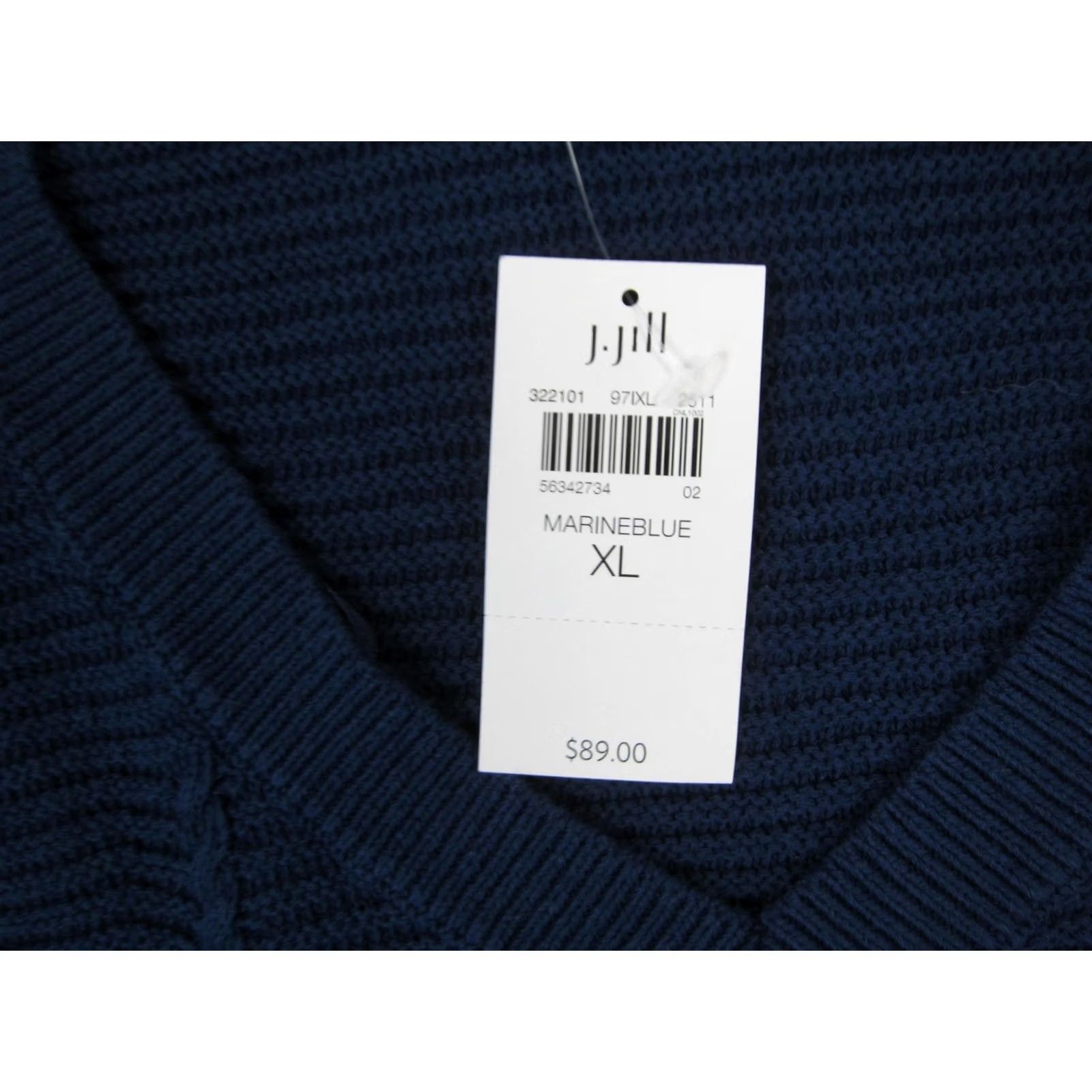 J. Jill J.Jill Sweater XL Blue V-Neck Dolman-Sleeve Pullover Cotton Womens Knit Pullover Casual Blue XL Womens Pullover Sweater Size XL / US 12-14 / IT 48-50 - 5 Thumbnail