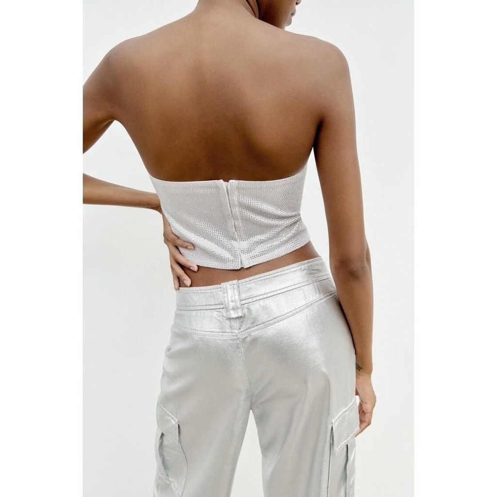 Zara Zara Rhinestone strapless top Size XS / US 0-2 / IT 36-38 - 3 Thumbnail