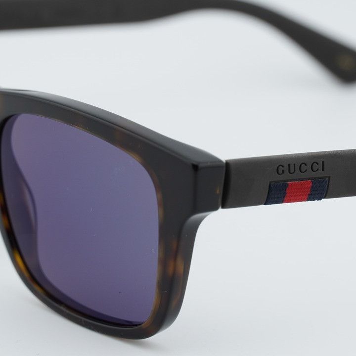 Gucci Gucci GG0008S 003 Sunglasses Havana Rectangle Frame Size ONE SIZE - 7 Thumbnail