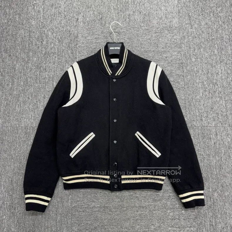 Saint Laurent Paris Black and white patchwork leather base