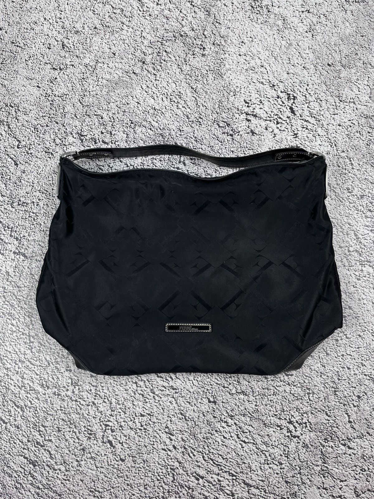 Gianfranco Ferre Vintage Ferre Milano F Monogrammed Logo Hobo Bag Gothic Size ONE SIZE - 3 Thumbnail