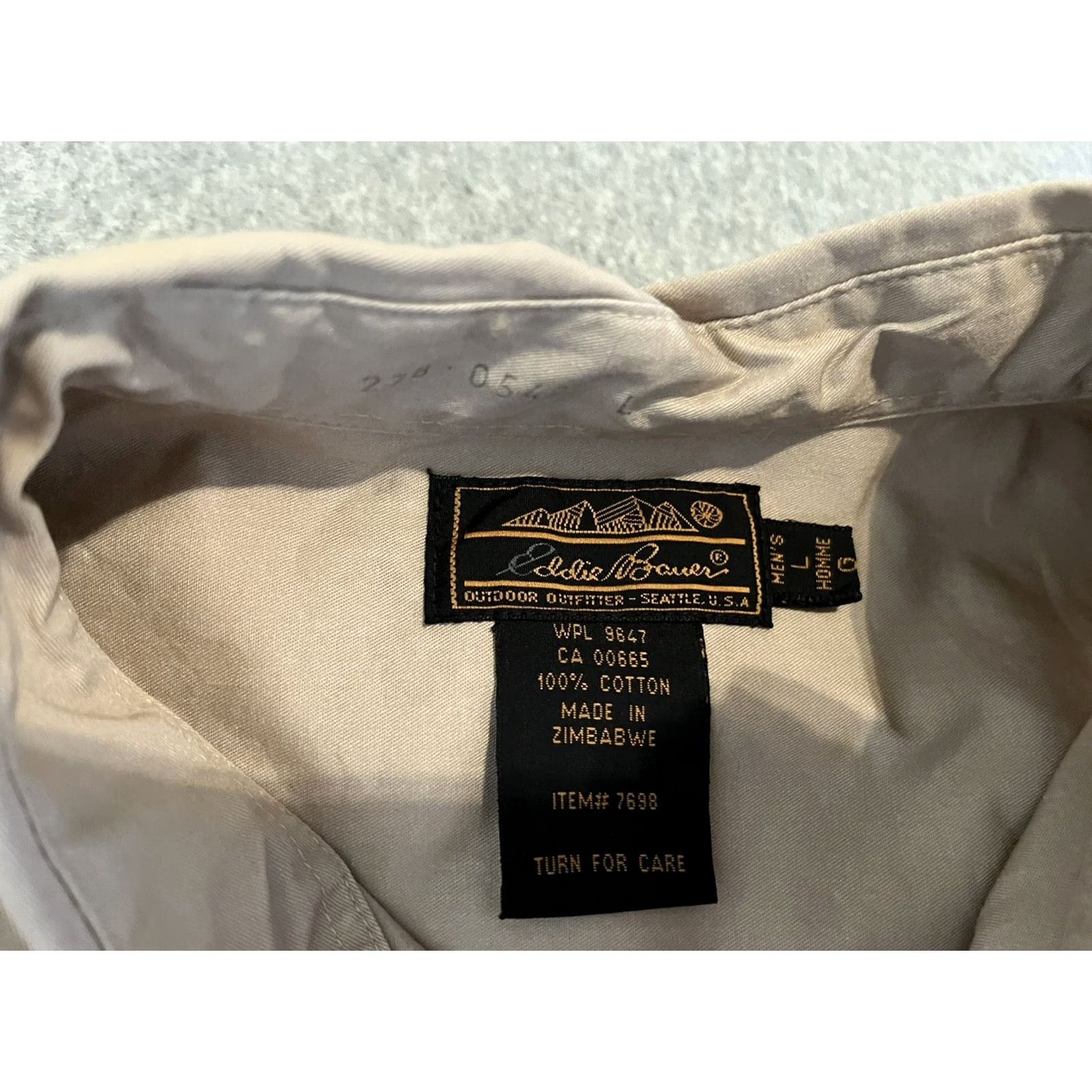 Eddie Bauer VINTAGE Eddie Bauer Button-Up Shirt Mens Large Beige 1995 Monterey CA Scuderia Ferrari California Cars Classic Shirt Mens Large Size US L / EU 52-54 / 3 - 4 Thumbnail