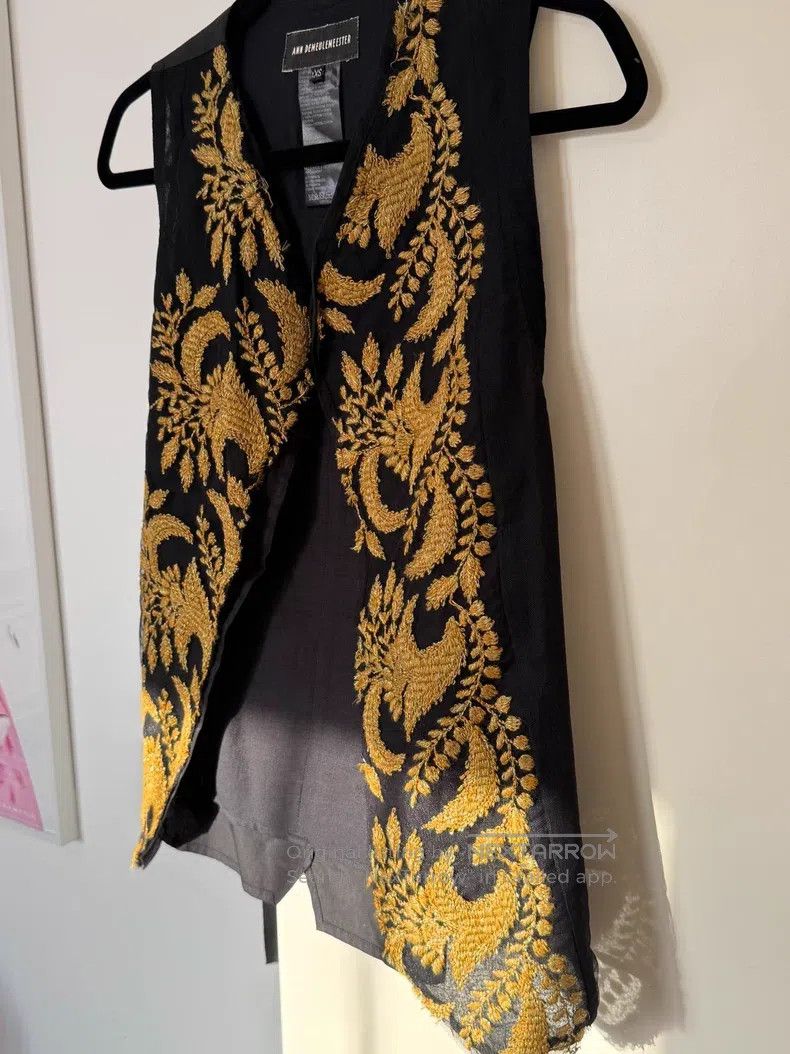 Ann Demeulemeester Ann Demeulemeester Size xxs Black Gold Totem Wool Vest Size XXS / US 00 / IT 34 - 6 Thumbnail