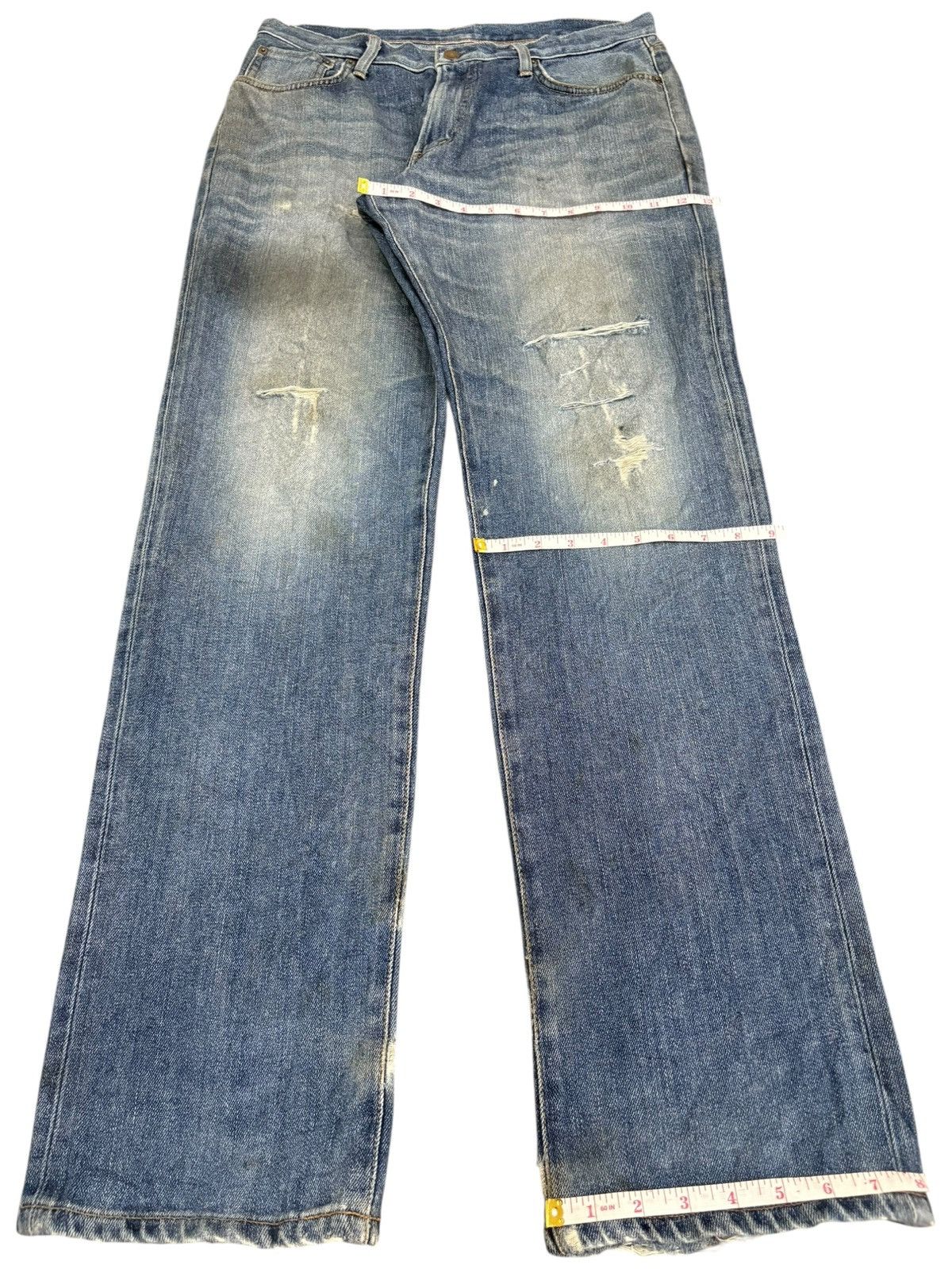 Edwin Vintage Edwin 504 Mud Wash Distressed Loose Jeans Size US 32 / EU 48 - 14 Thumbnail