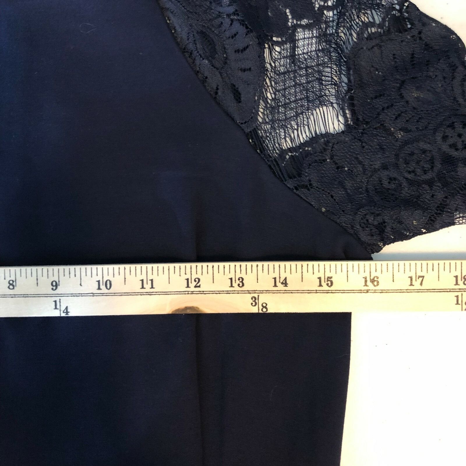 BB Dakota BB Dakota Mini Dress Lace Sheer Back A Line 3/4 Sleeve Navy Size M / US 6-8 / IT 42-44 - 6 Thumbnail