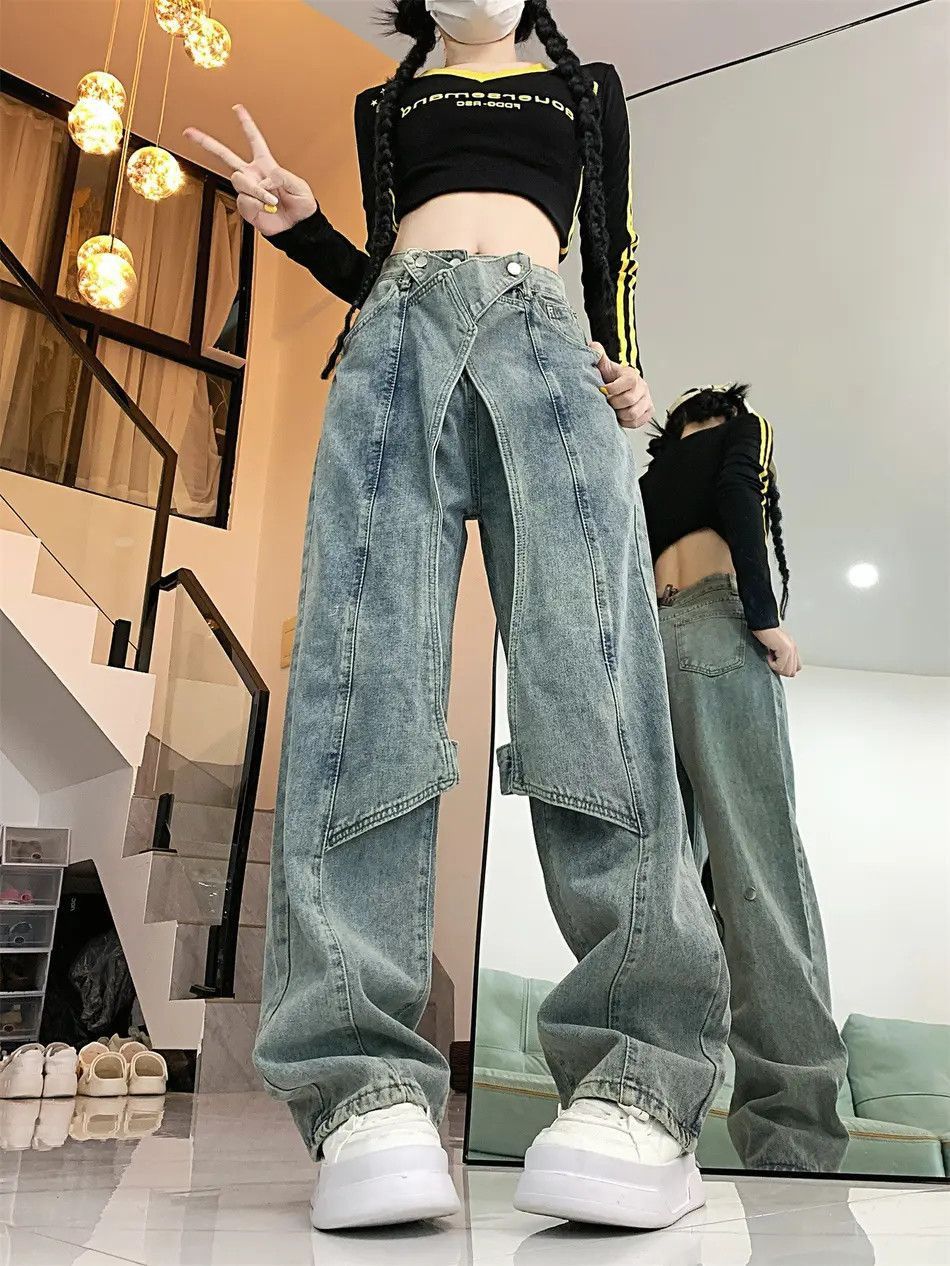Japanese Brand Splicing high street straight leg jeans Size US 32 / EU 48 - 4 Thumbnail