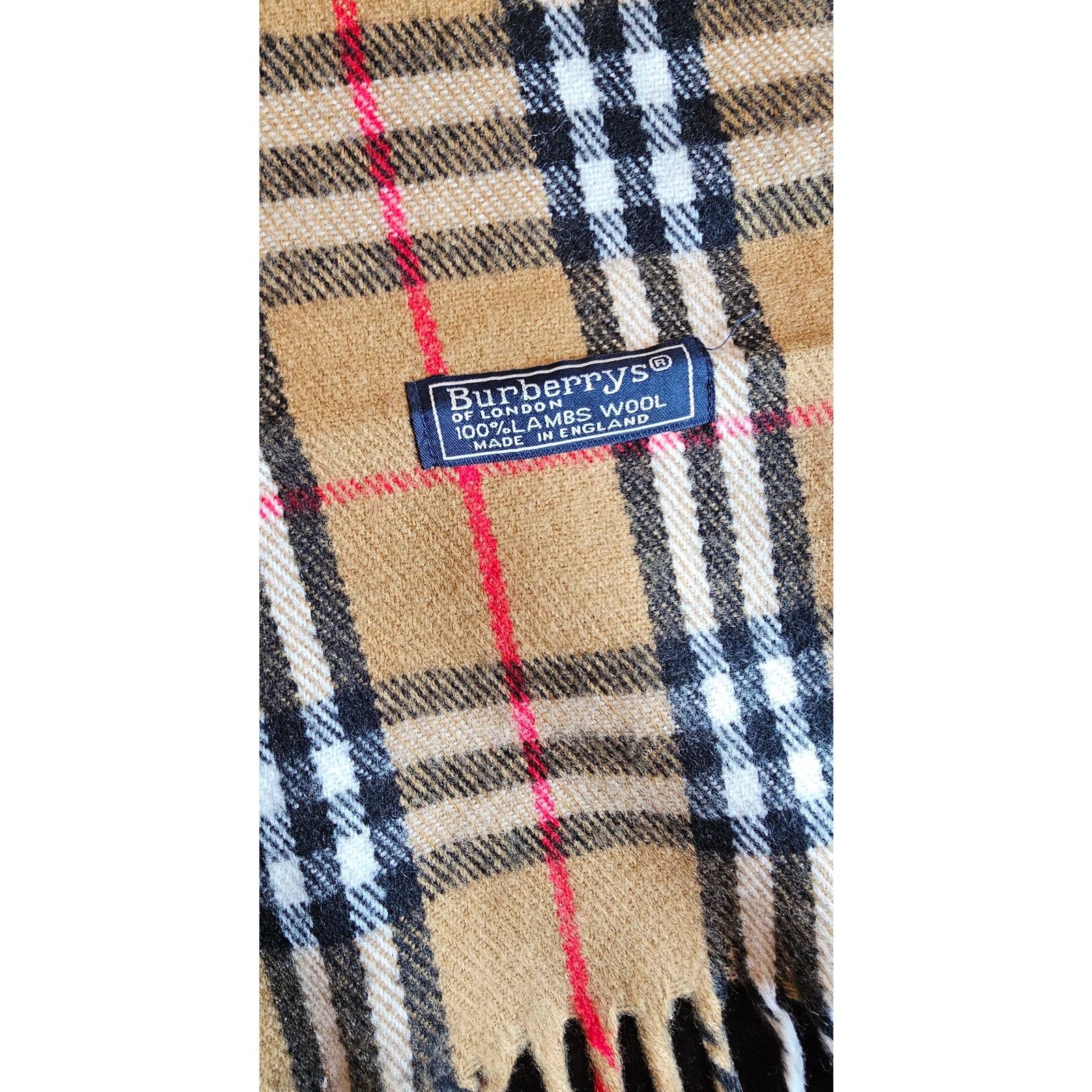 Burberry BURBERRYs London 100% Lambswool BEIGE Scarf Nova Check (2) Size ONE SIZE - 3 Thumbnail