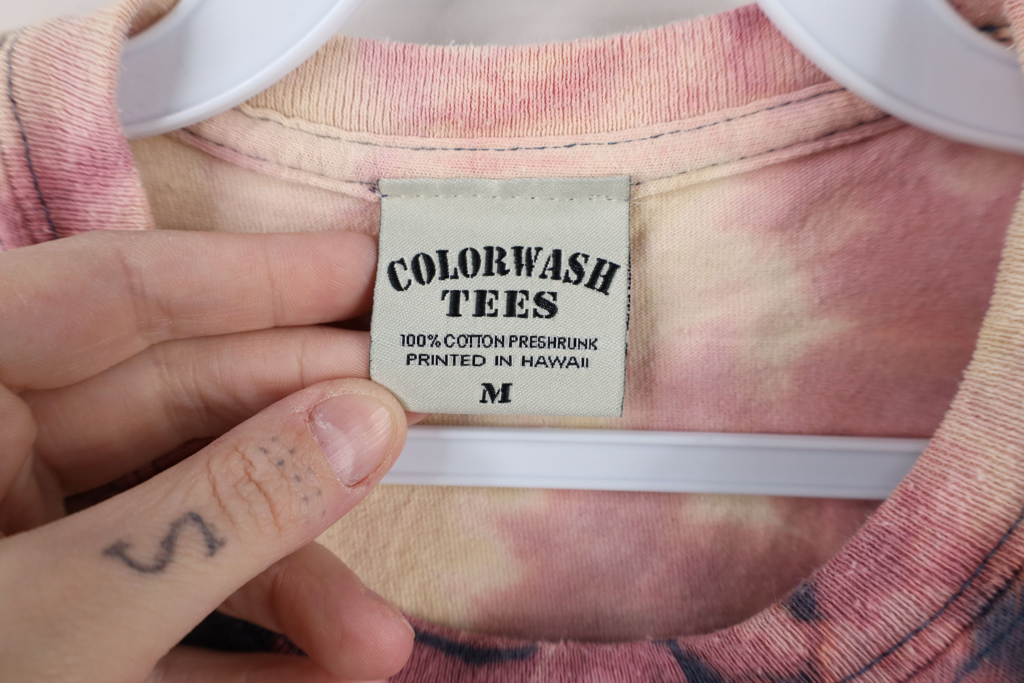 Vintage Vintage 90s Streetwear Acid Wash Hawaii T-Shirt Trippy Size M / US 6-8 / IT 42-44 - 6 Thumbnail