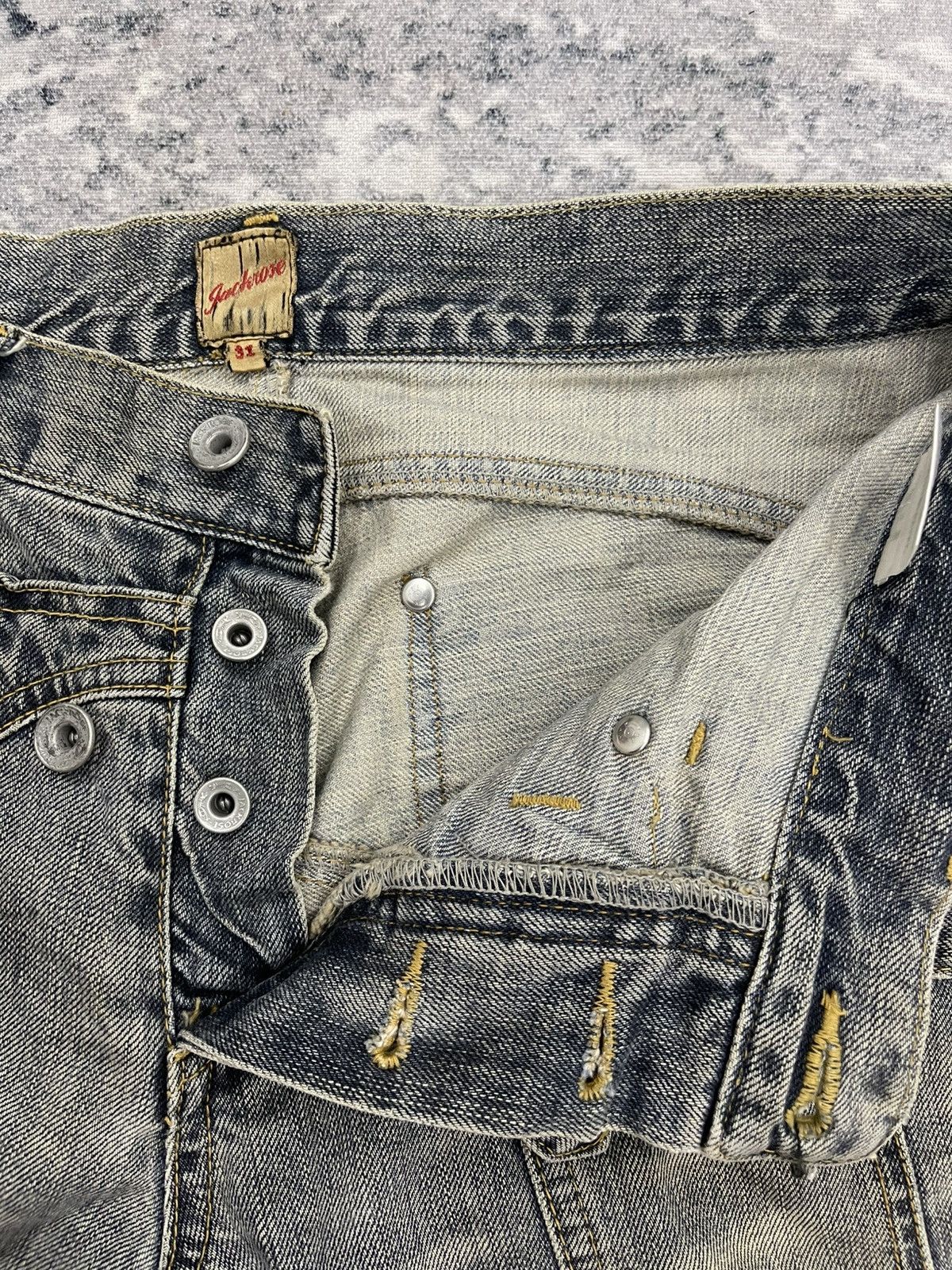 JACKROSE Jack Rose Sick Distressed Flare Jeans s6 Size US 31 - 9 Thumbnail