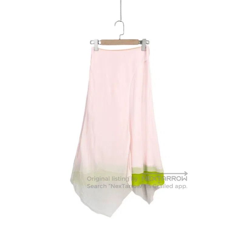 Fendi Fendi Mulberry Silk Color Block Asymmetrical Skirt Size 24" / US 00 / IT 34 - 2 Thumbnail