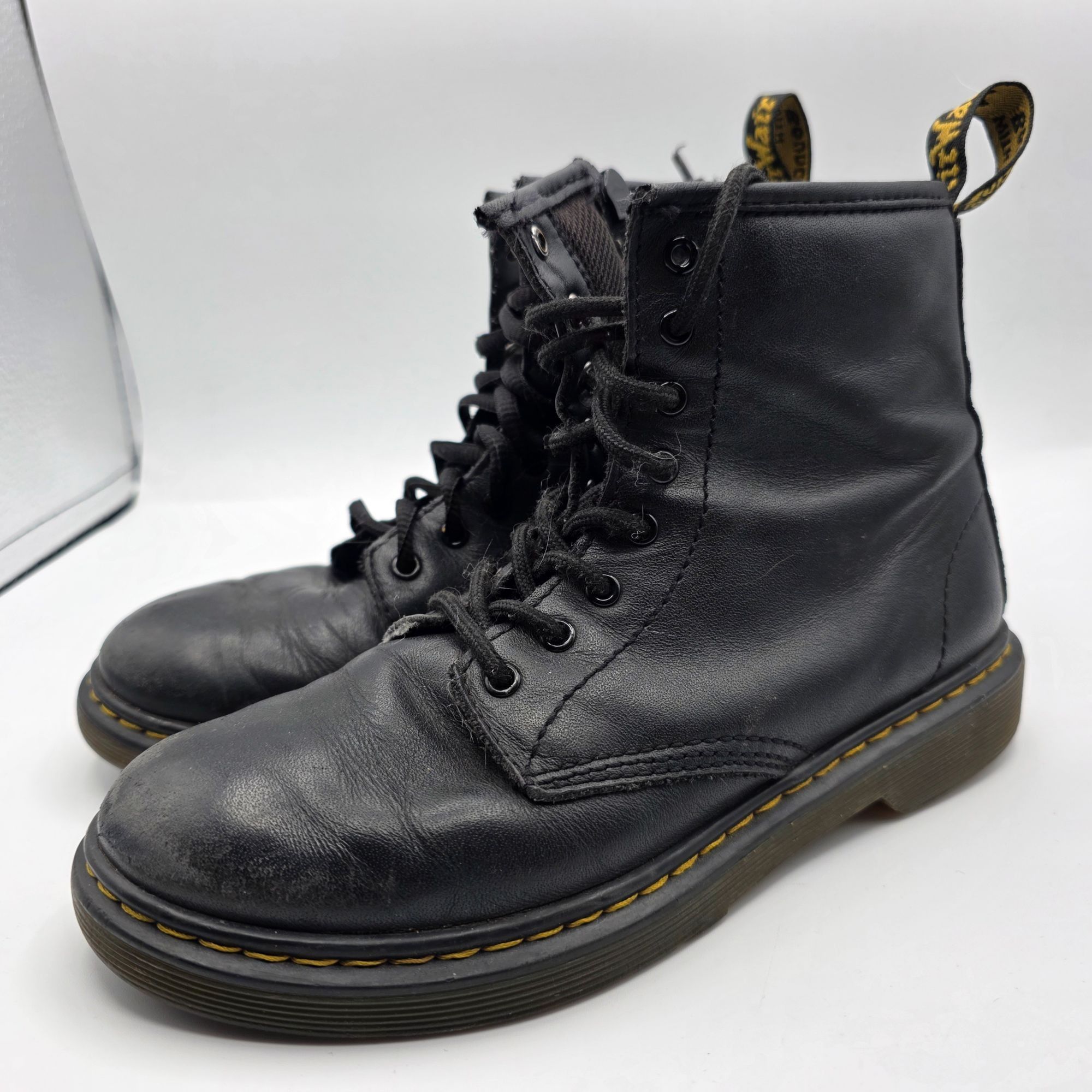 Dr. Martens Dr. Martens Womens Size 5 Black Leather Ankle Boots 1460 J S Size US 5 / IT 35 - 3 Thumbnail