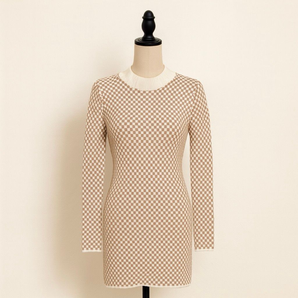 Abercrombie & Fitch Abercrombie & Fitch Beige & White Knit Sweater Dress  Size S | Grailed