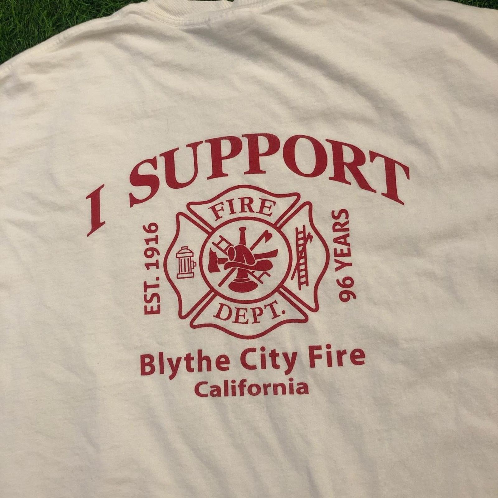 Other White Blythe City, California Fire Department Graphic Tee Size US XXL / EU 58 / 5 - 5 Thumbnail