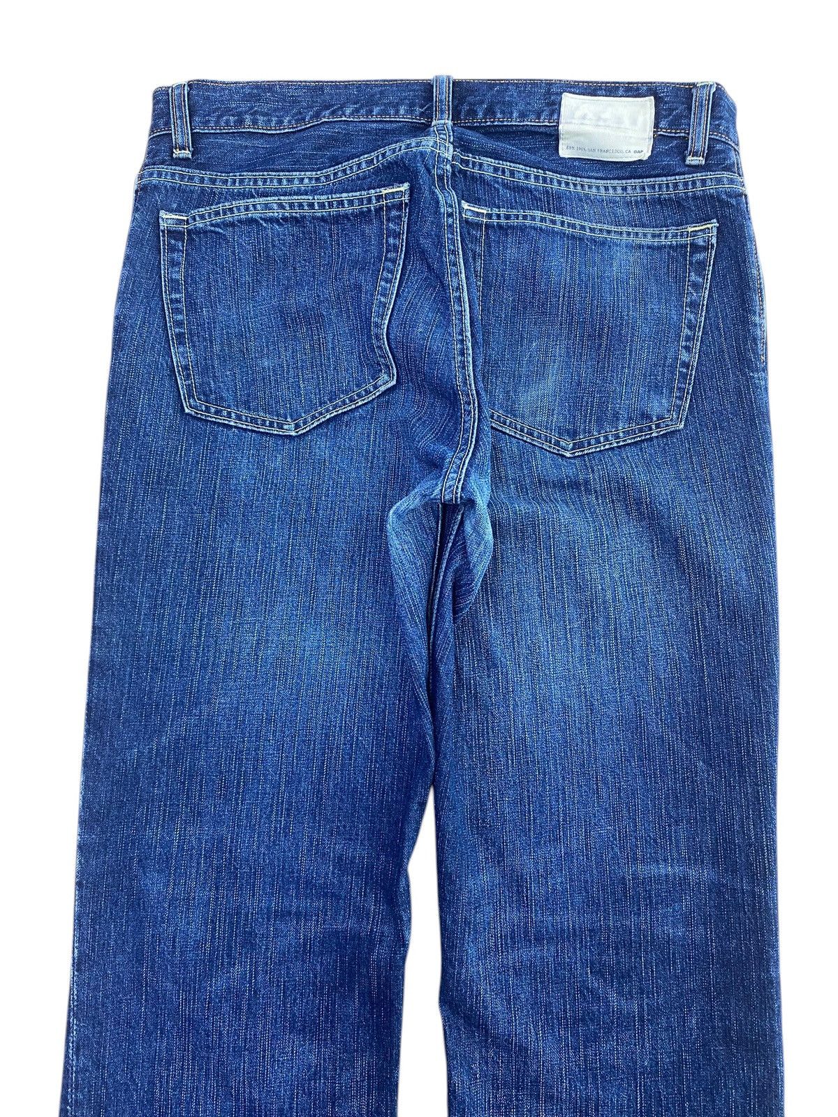 Gap GAP Whiskers Blue Wash Style Straight Cut Jeans Size US 32 / EU 48 - 4 Thumbnail
