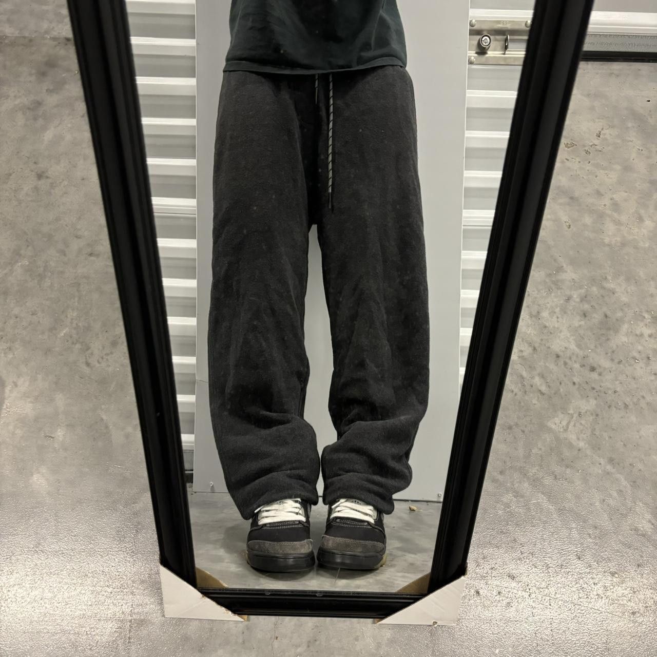 Japanese Brand × Vintage Crazy Vintage Y2K/2000s Dark Grey Essential Sweatpants! Size US 32 / EU 48 - 1 Thumbnail