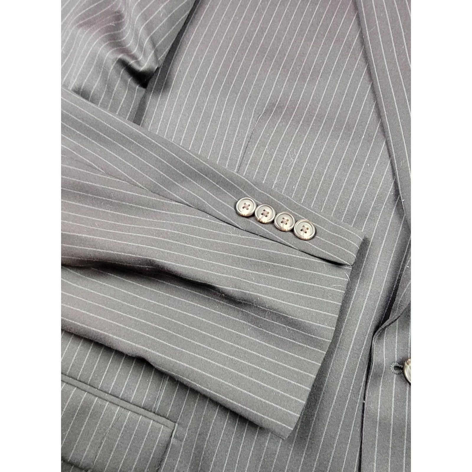 Ralph Lauren Lauren Ralph Lauren Blazer Mens 48 Long Black Pinstripe Wool Ultraflex Suit Jacket Size 48R - 4 Thumbnail