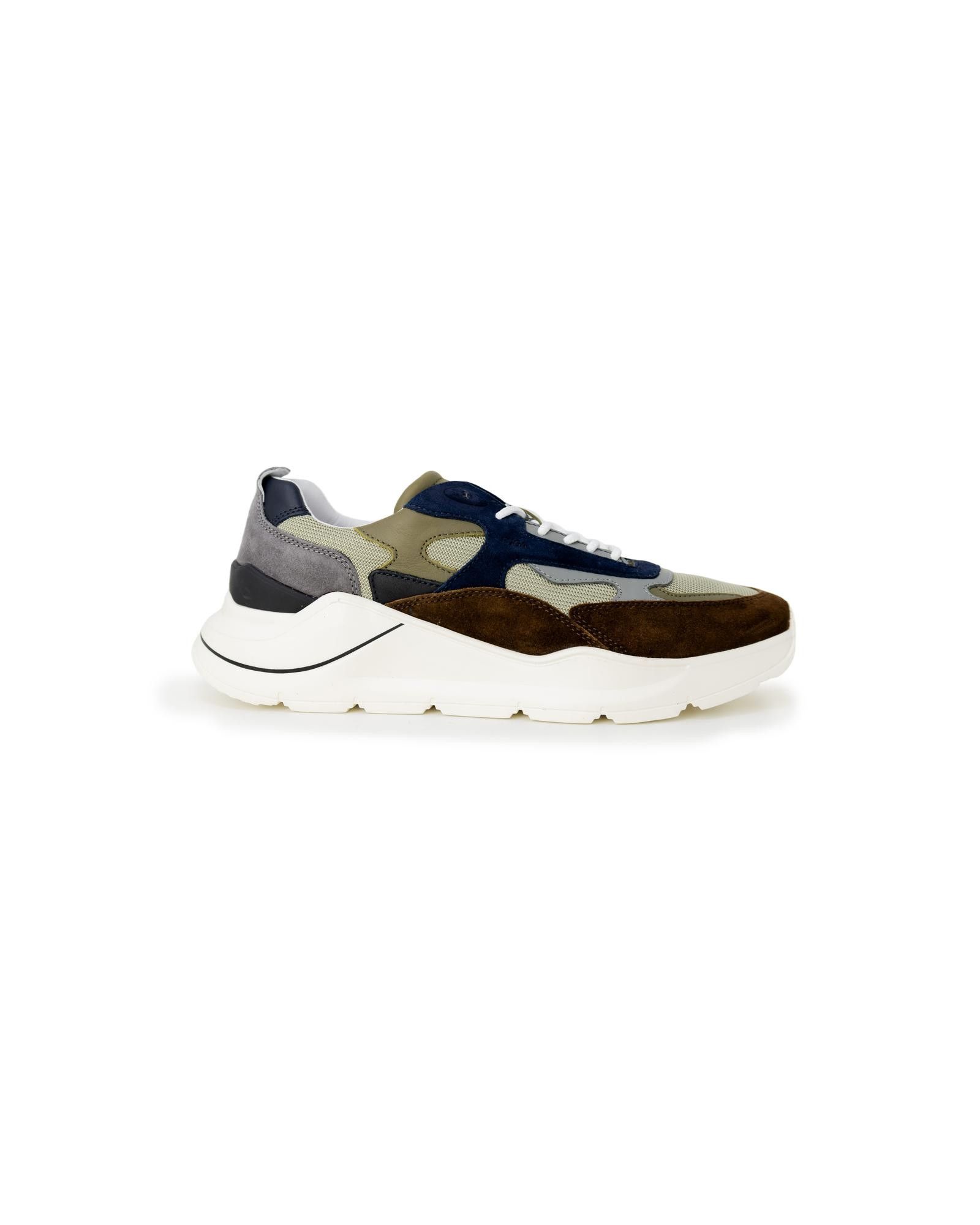 image of D A T E Mixed Material Lace-Up Sneakers in Brown, Men's (Size 9)