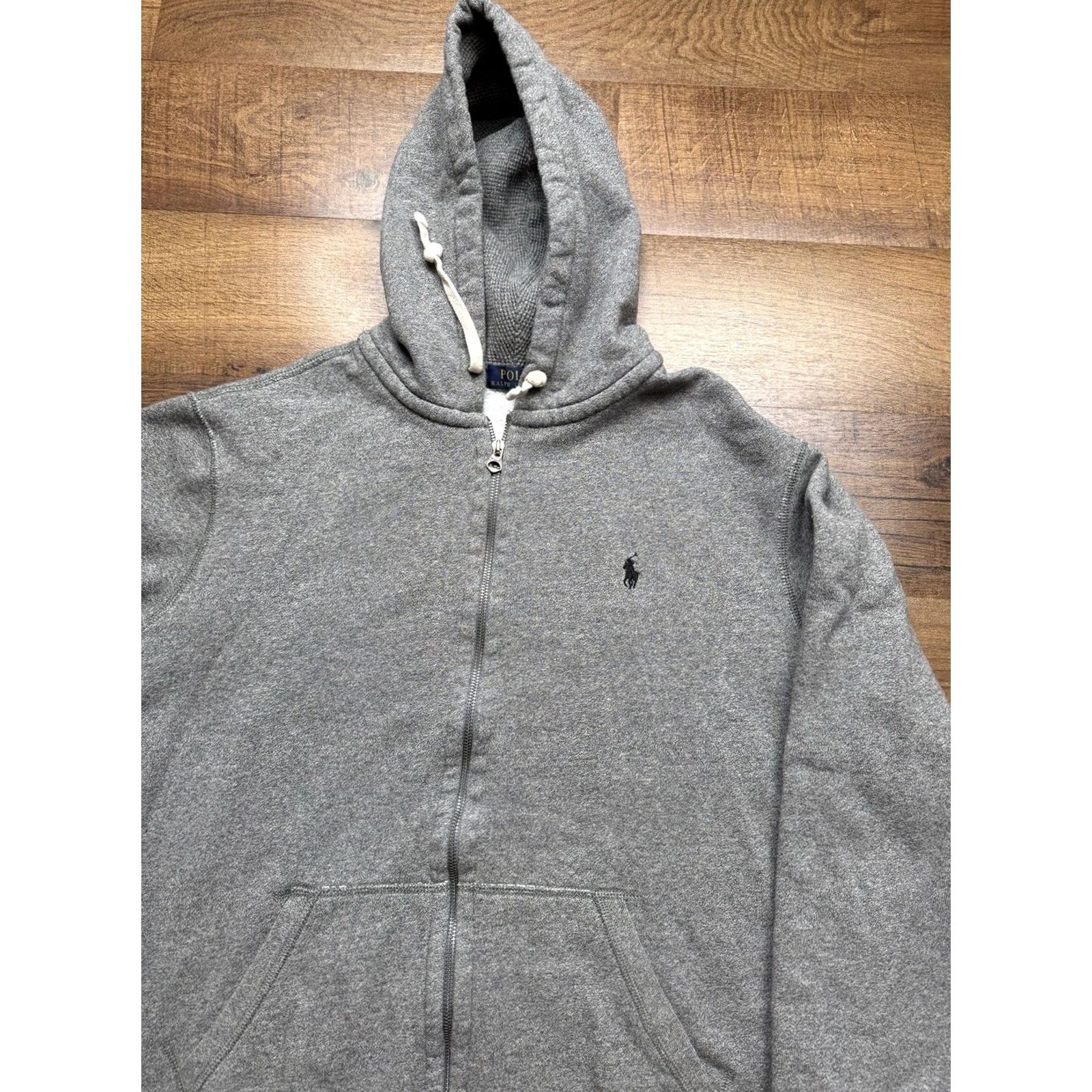 Polo Ralph Lauren Polo Ralph Lauren Hoodie Mens XL Gray Full Zip Waffle Thermal Fleece Sweatshirt Size US XL / EU 56 / 4 - 2 Thumbnail