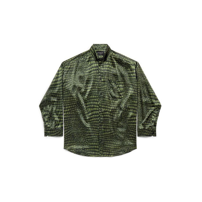 Balenciaga o1bcso1str0326 Cocoon Shirt in Green Size XL / US 12-14 / IT 48-50 - 1 Thumbnail