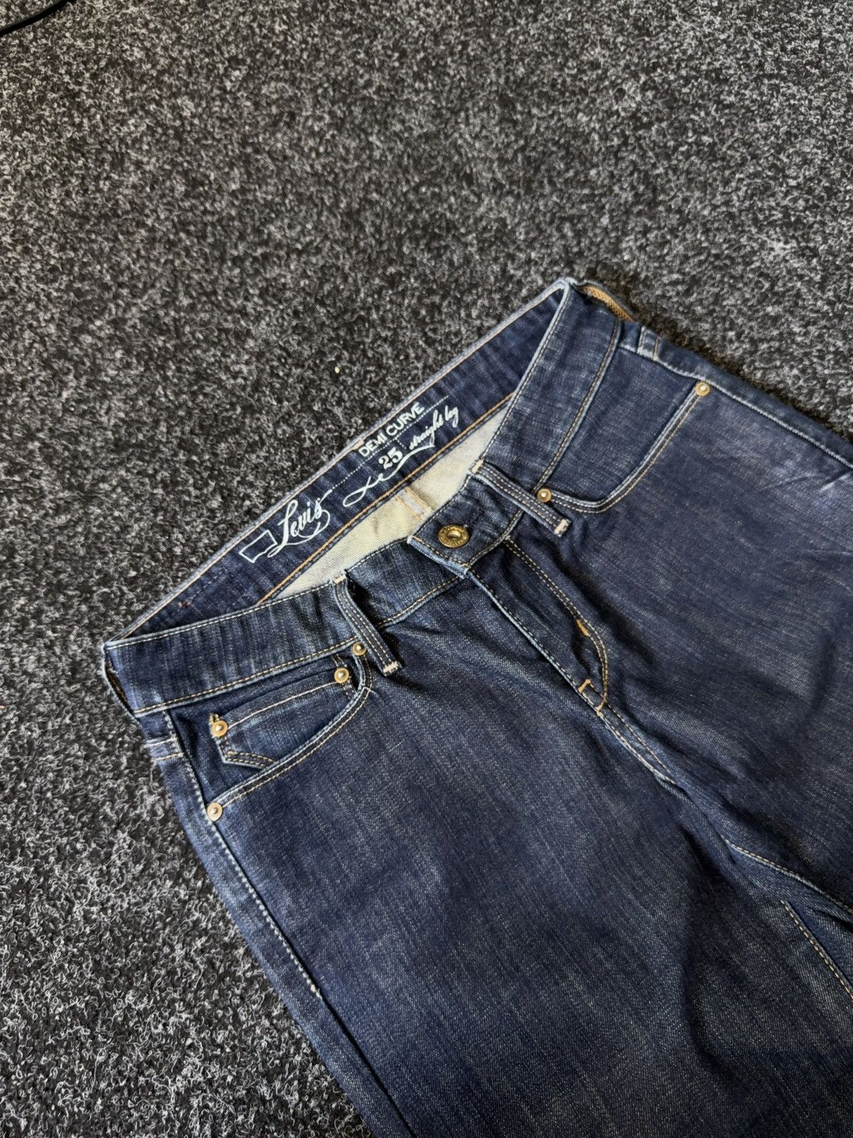 Levi's Western 00s Y2K Levi’s Demi Curve Straight Leg Jeans W25 Size 25" / US 0 / IT 36 - 6 Thumbnail
