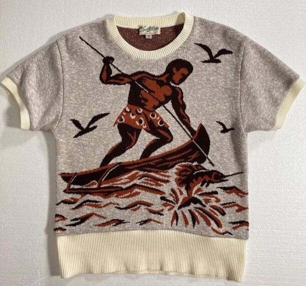 At Last & Co Timeworn Knitted Fishing Graphic Sweater Size US XS / EU 42 / 0 - 1 Thumbnail
