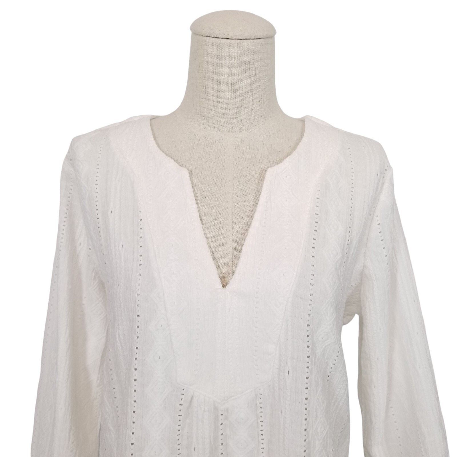 NIC+ZOE Nic+Zoe Angled Lace Blouse Milk Sz Small Size S / US 4 / IT 40 - 2 Thumbnail