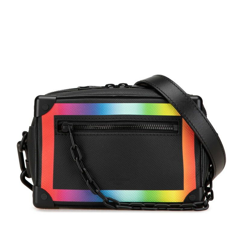 Louis Vuitton Louis Vuitton Taiga Mini Soft Trunk 2Way Shoulder Bag Black Leather M30351 Leather Shoulder Bag M30351, Women's