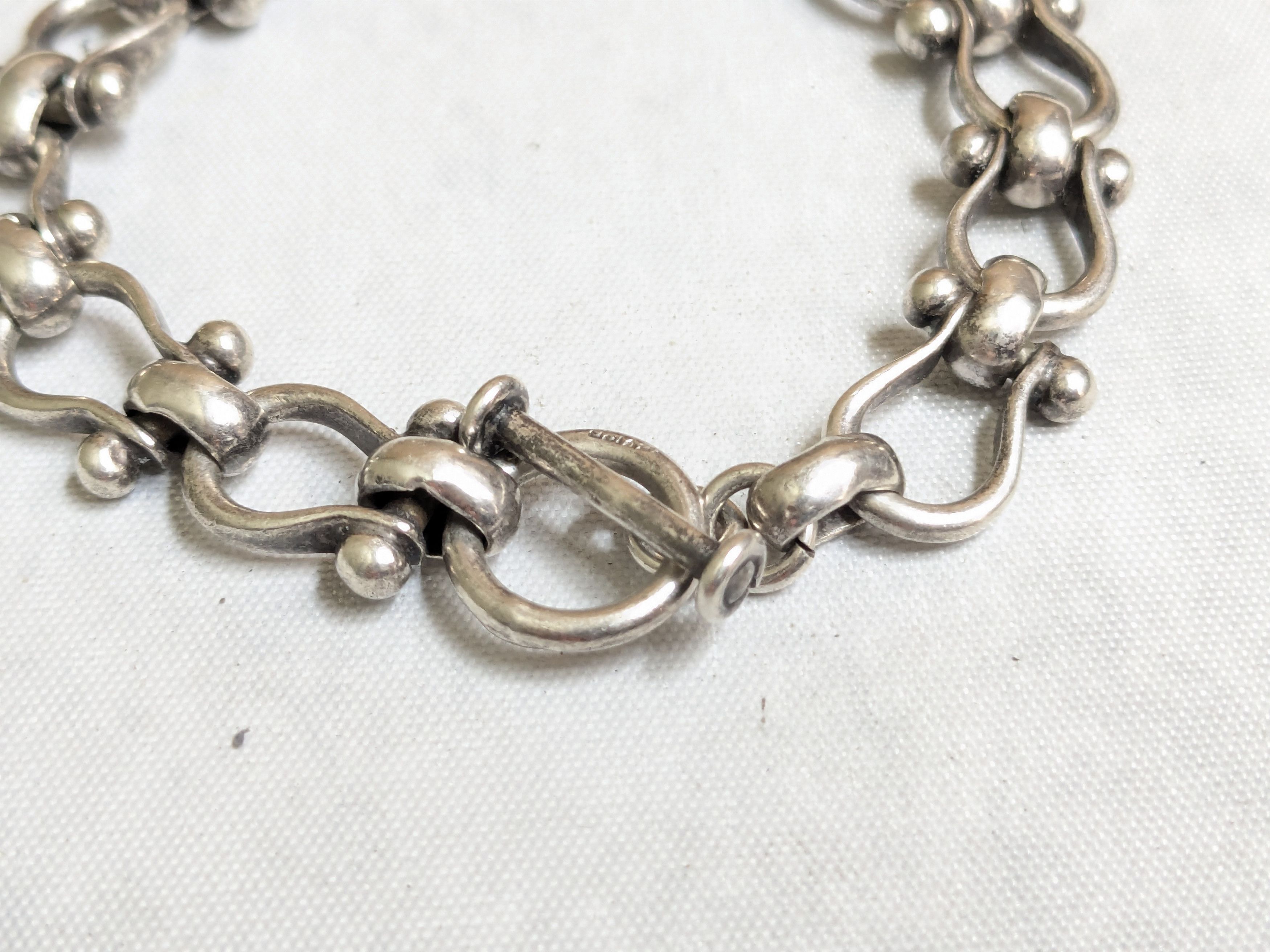 Jewelry Vintage Sterling Silver Equestrian Bracelet Taxco 7.75" Size ONE SIZE - 3 Thumbnail