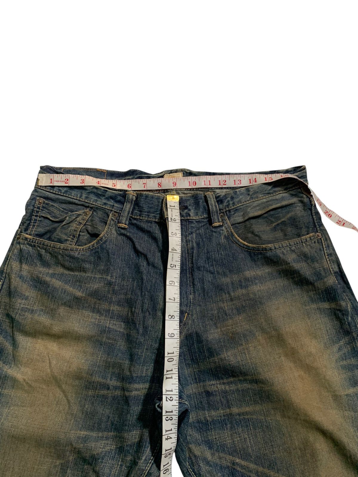 Kapital VINTAGE EDWIN 505Z BAGGY SELVEDGE RUSTY DISTRESSED DENIM Size US 35 - 17 Thumbnail