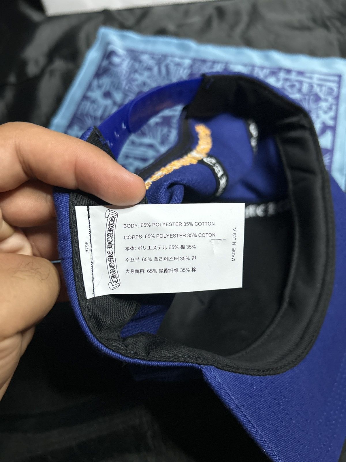 Chrome Hearts Chrome Hearts Blue/Yellow CH BaseBall Hat. Size ONE SIZE - 4 Thumbnail