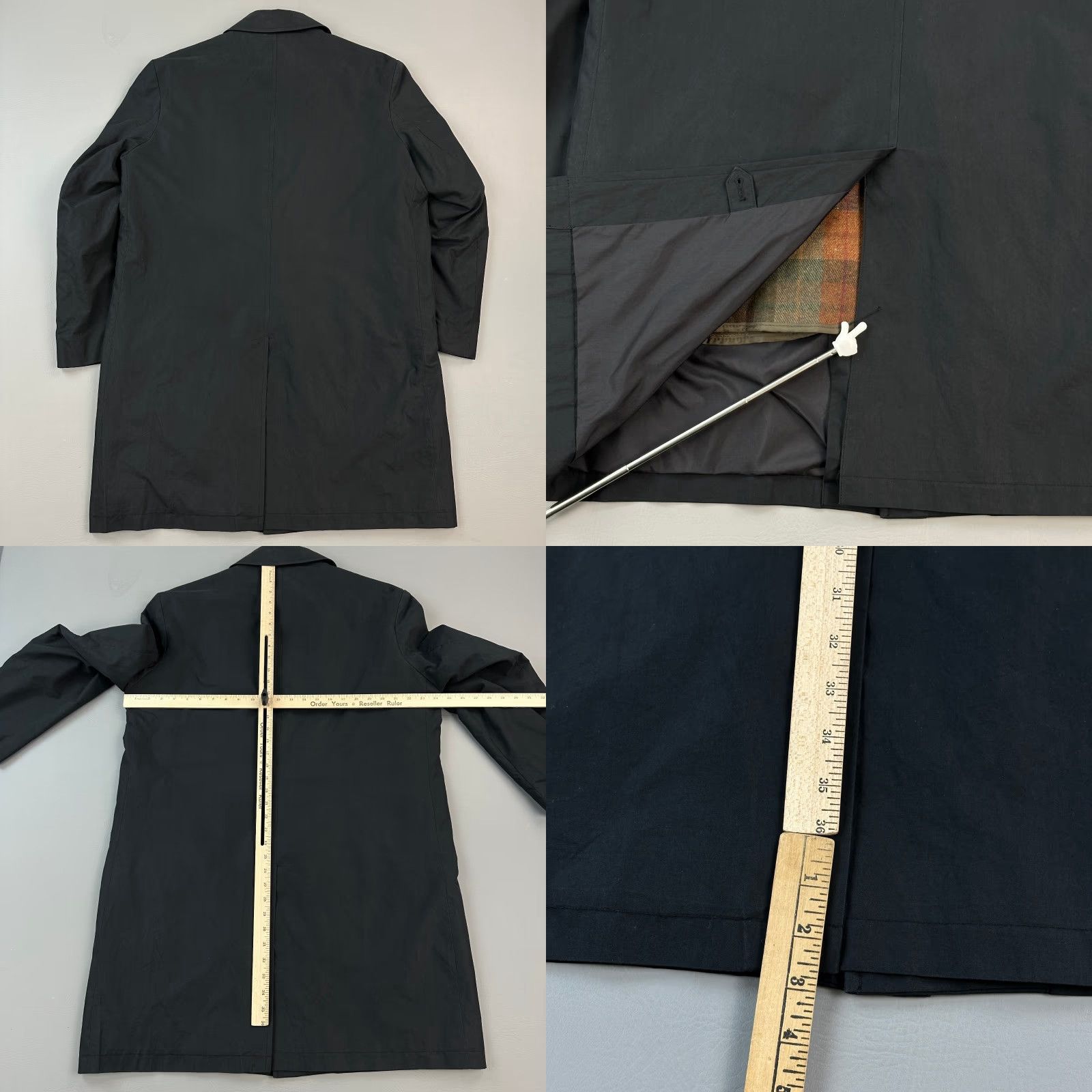 Jos. A. Bank Jos A Bank Jacket Mens 40R Black Wool Lined Trench Coat Removable Liner Casual Wool Lined Coat Black 40R Mens Trench Coat Winter Casual Jacket Size US XXS / EU 40 - 8 Thumbnail