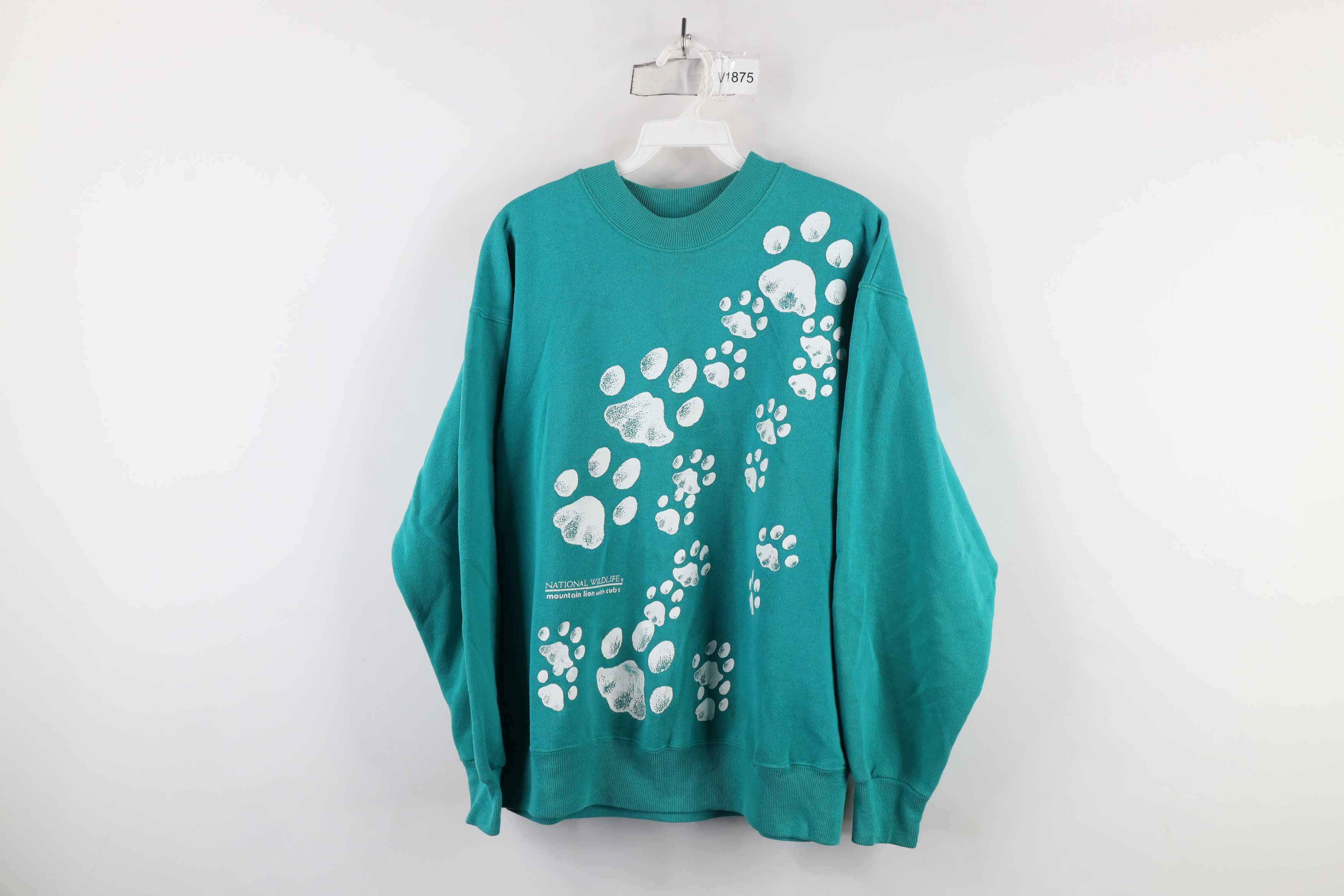 Vintage Vintage 90s Streetwear Mountain Lion with Cubs Sweatshirt Size L / US 10 / IT 46 - 1 Thumbnail