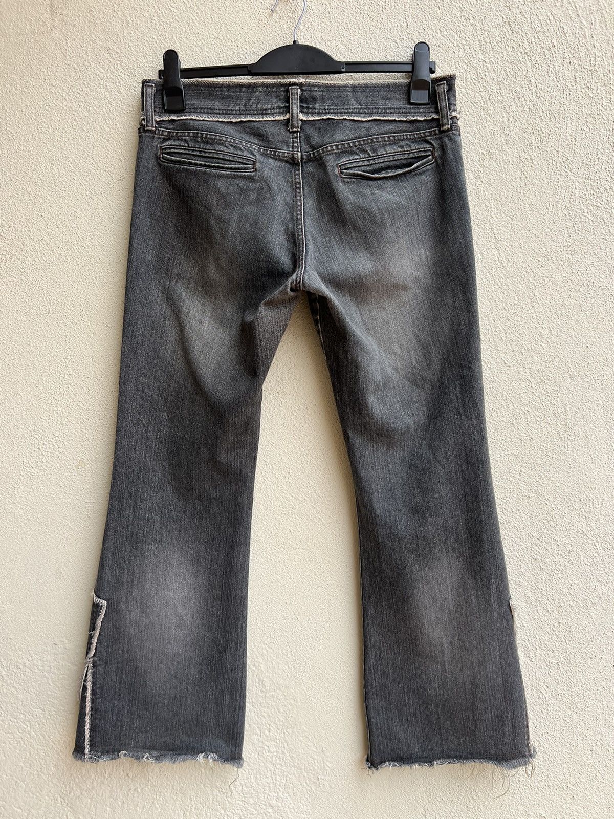 Vintage VTG Patrick Cox Wannabe Fade Black Denim Flare Jeans Size US 31 - 13 Thumbnail