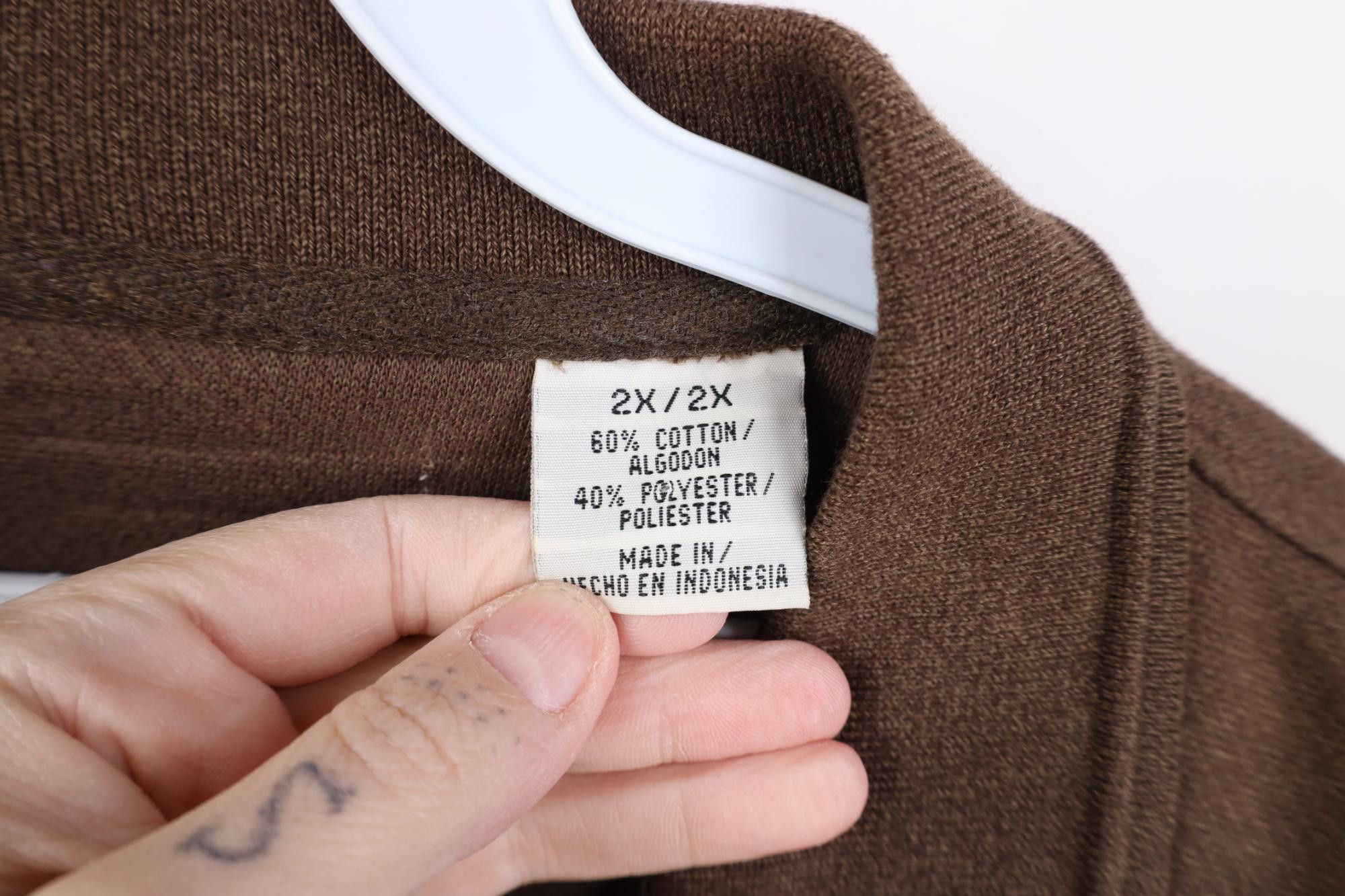 Vintage Vintage 90s Streetwear Collared Long Sleeve Rugby Polo Brown Size US XXL / EU 58 / 5 - 5 Thumbnail