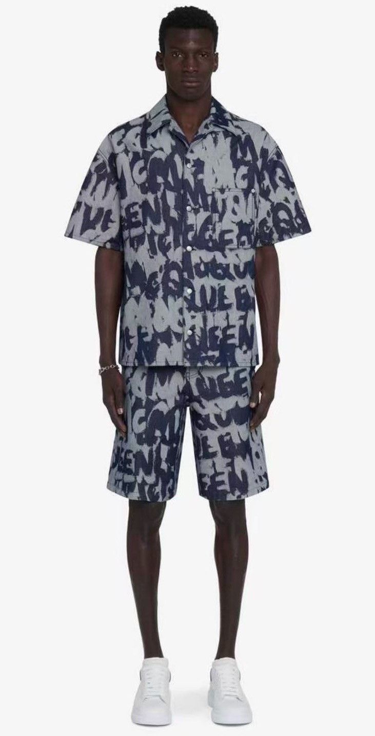 Alexander McQueen Alexander McQueen Denim Graffiti Shirt & Shorts Size US M / EU 48-50 / 2 - 1 Thumbnail