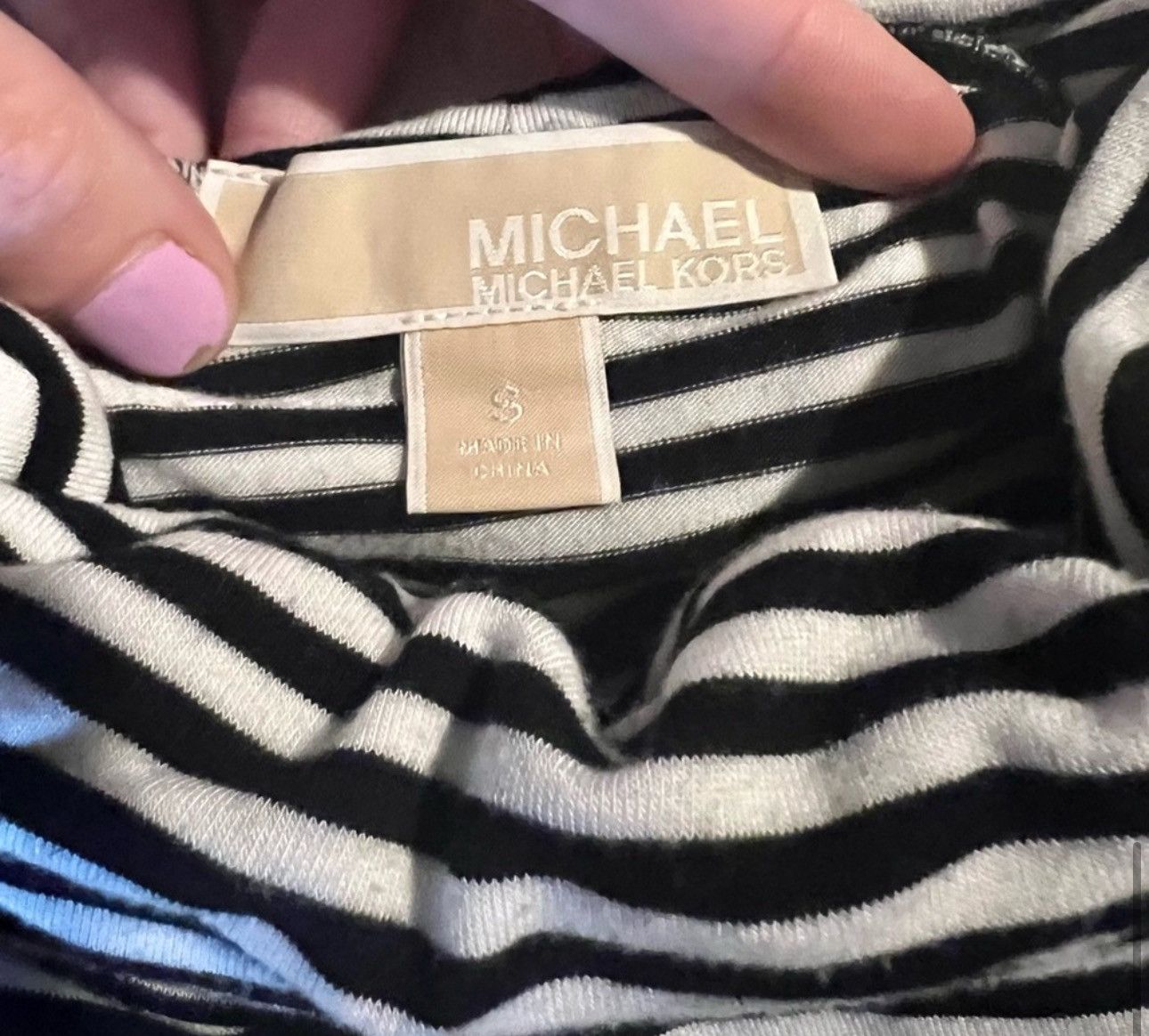 Michael Kors Michael Kors Stripe relaxed cowl Turtleneck fitted top tee Size S / US 4 / IT 40 - 6 Thumbnail