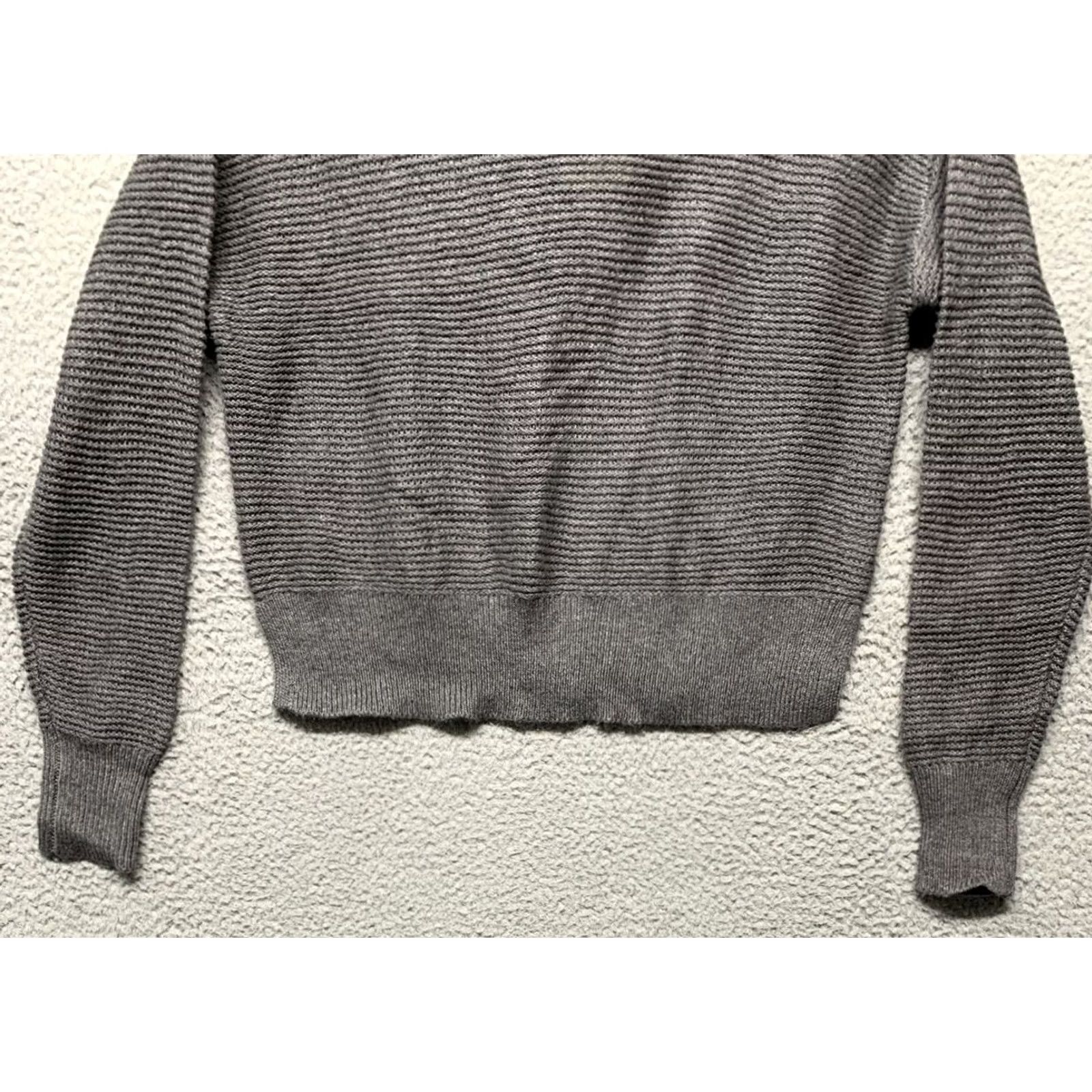 Vintage VINTAGE Women's XS Hooded Pullover Sweater Cropped Long Sleeve Gray 3” Side Slits NEW Size XS / US 0-2 / IT 36-38 - 5 Thumbnail