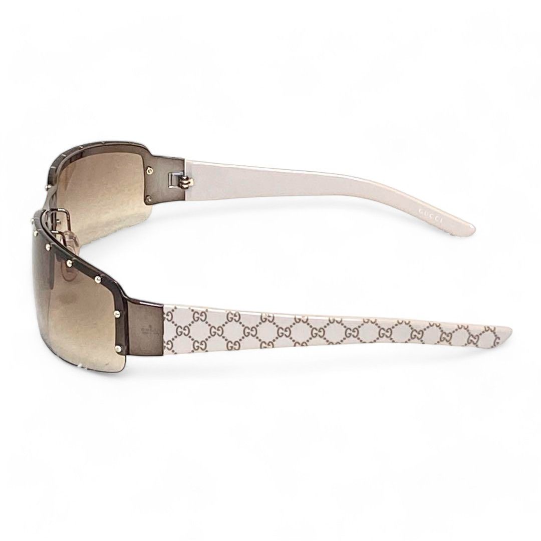 Gucci Gucci - Sunglasses Vintage Monogram Beige GG Studs Size ONE SIZE - 4 Thumbnail
