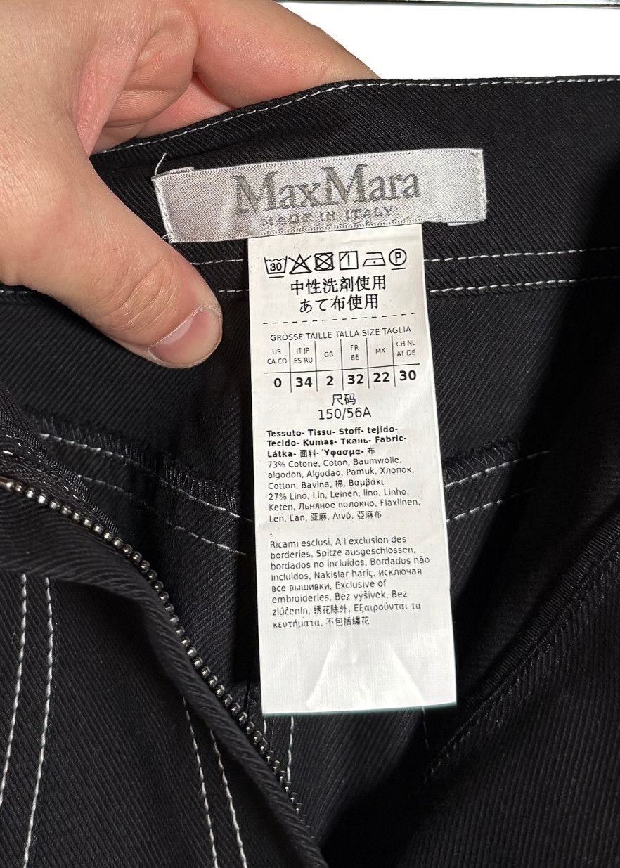 Max Mara Max Mara Black White Stitches Wide Leg Oboli Trousers Size 24" / US 00 / IT 34 - 9 Thumbnail